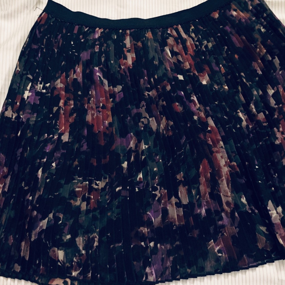 Floral Pleated Purple Skirt